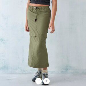 Gramicci Convertible Micro Ripstop Cargo Zip Off Small Midi EUC Army Olive Green